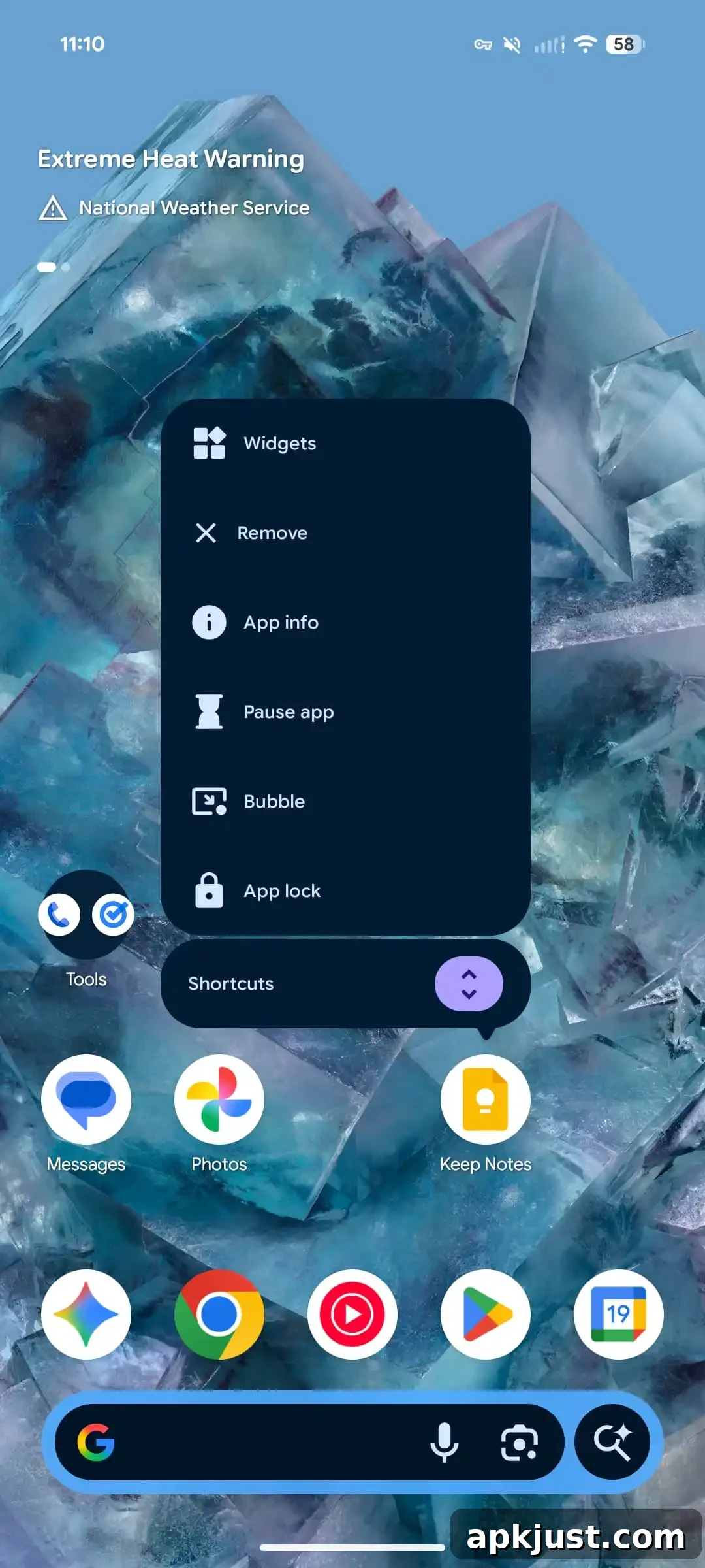 Android Canary 2603 bubble example 1