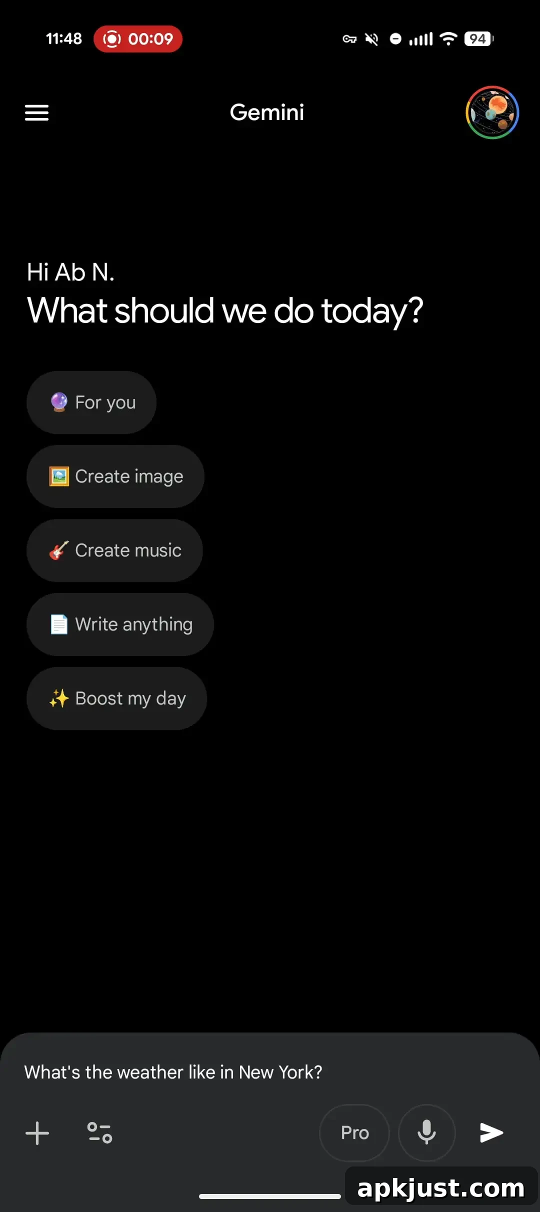 Gemini voice input redesign screenshot 3