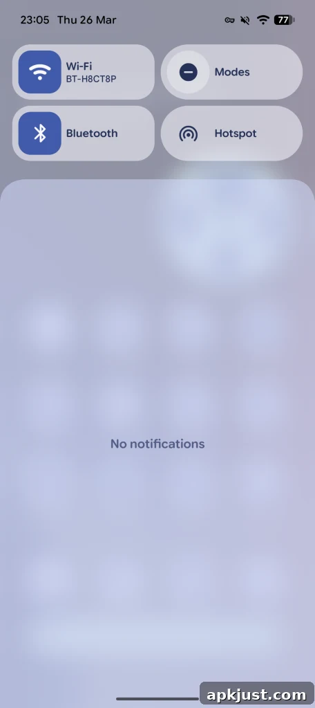 Wi-Fi toggle popup