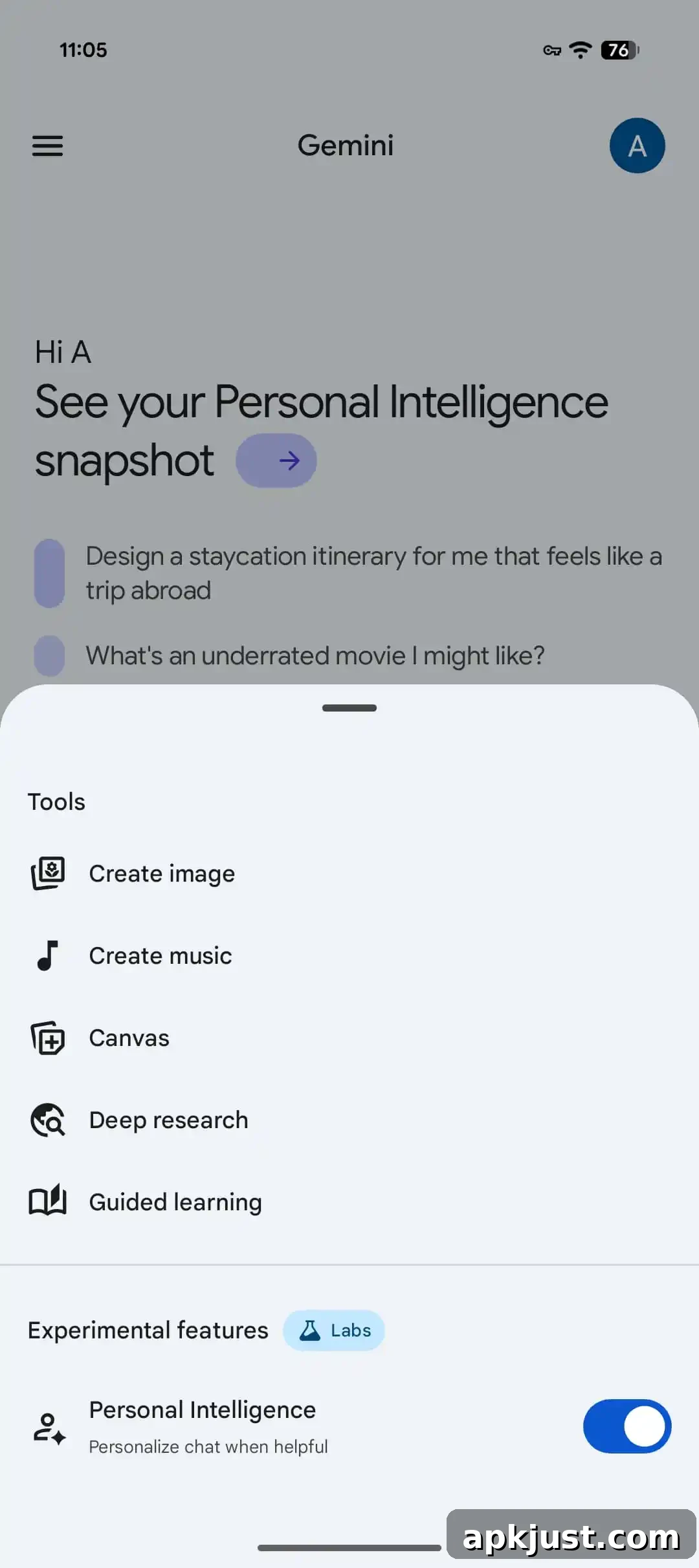 Google Gemini Refreshes Android UI, Adds Free Personal Memory 5 Gemini app showing Personal Intelligence opt-in screen 1