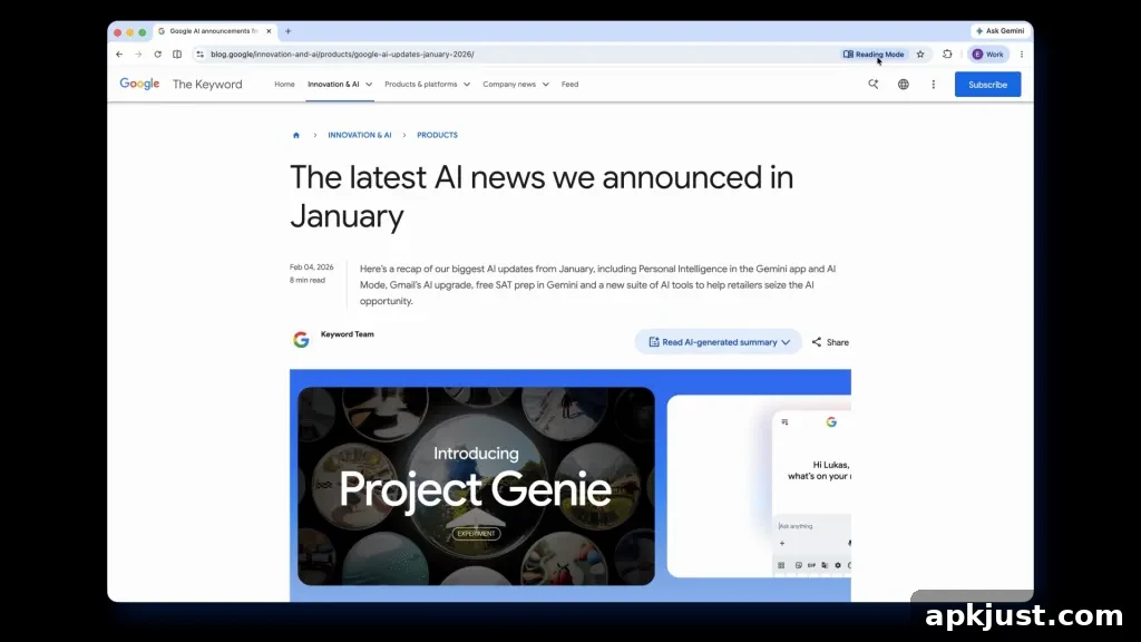Chrome reading mode screenshot 1