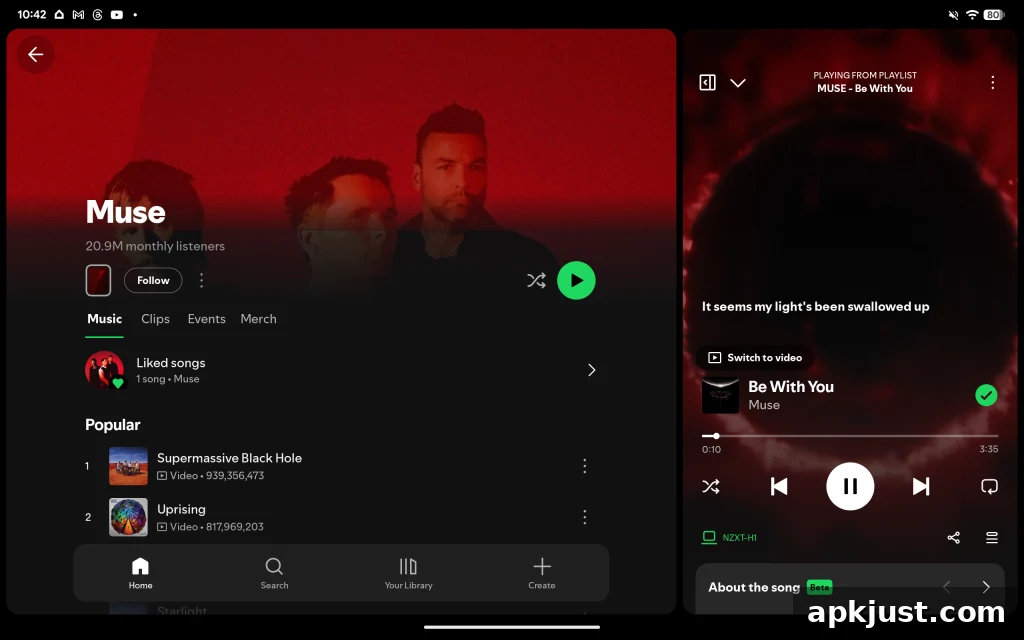 Spotify redesigned tablet app on Google Pixel Tablet