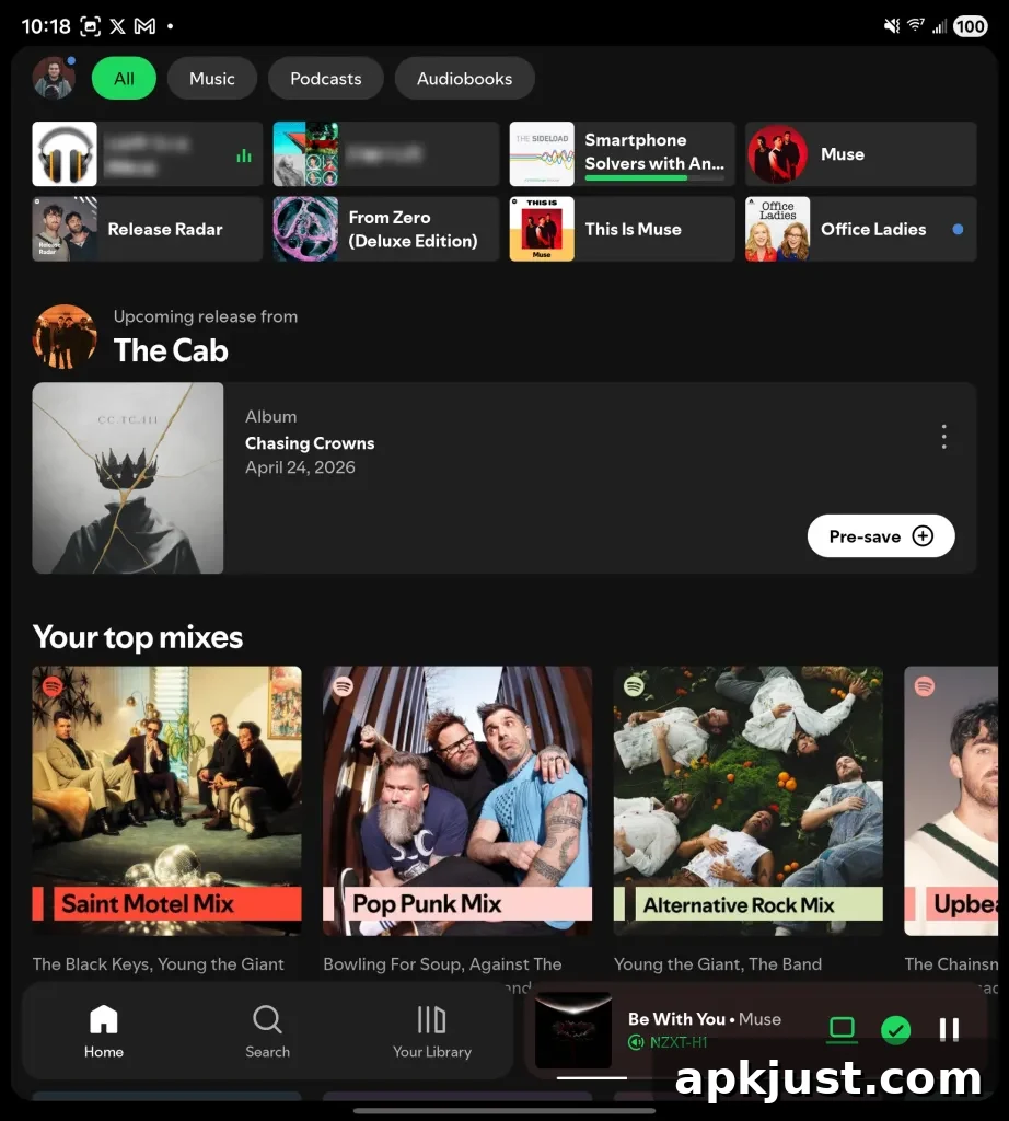 Spotify on Galaxy Z Fold 7 - screenshot 1