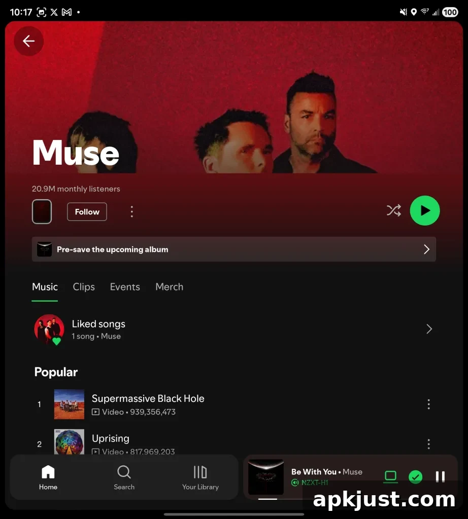 Spotify on Galaxy Z Fold 7 - screenshot 2