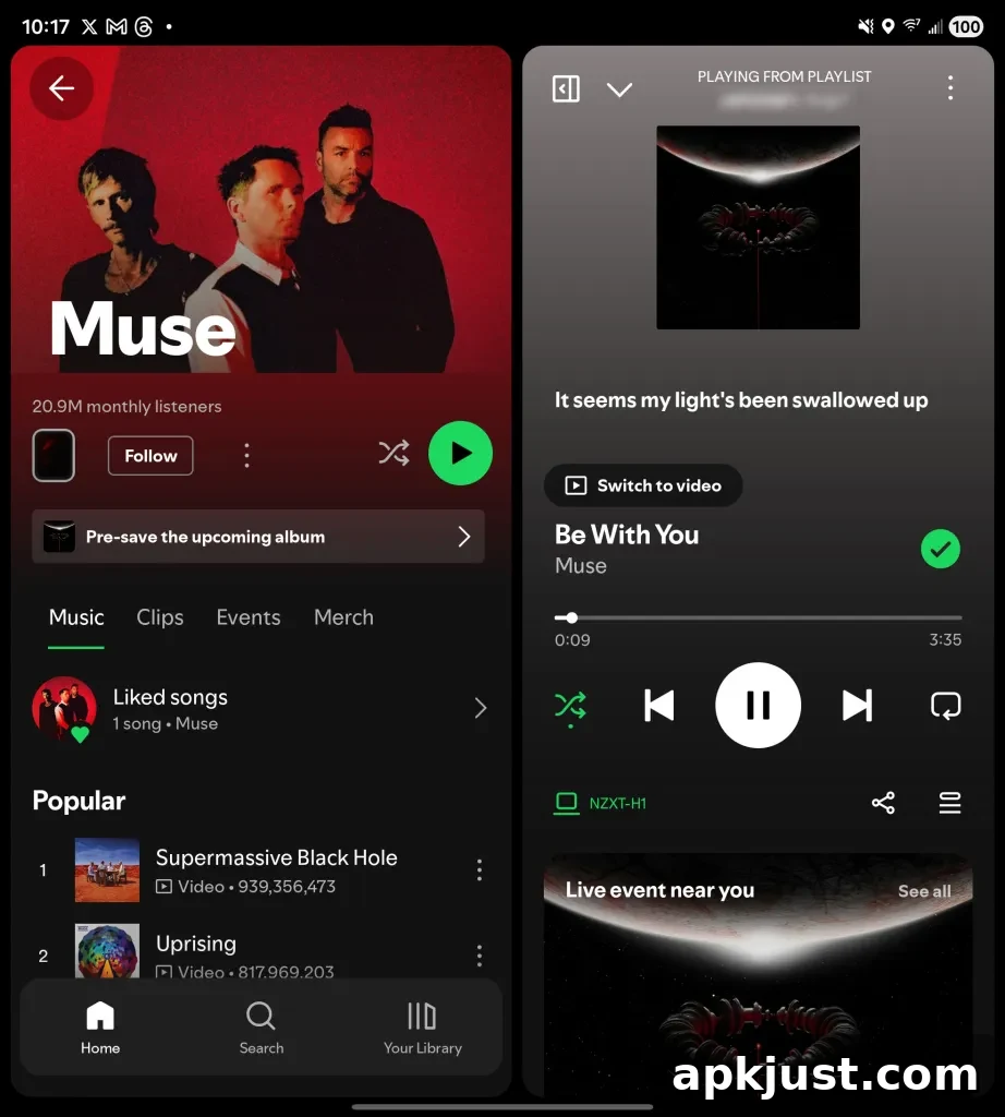 Spotify on Galaxy Z Fold 7 - screenshot 3