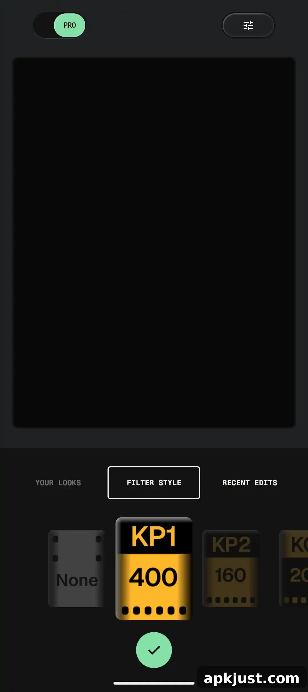 Snapseed Camera style options