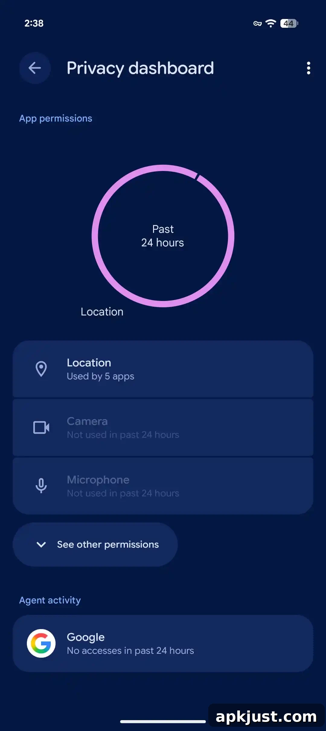 Privacy dashboard comparison Beta 1 and Beta 2