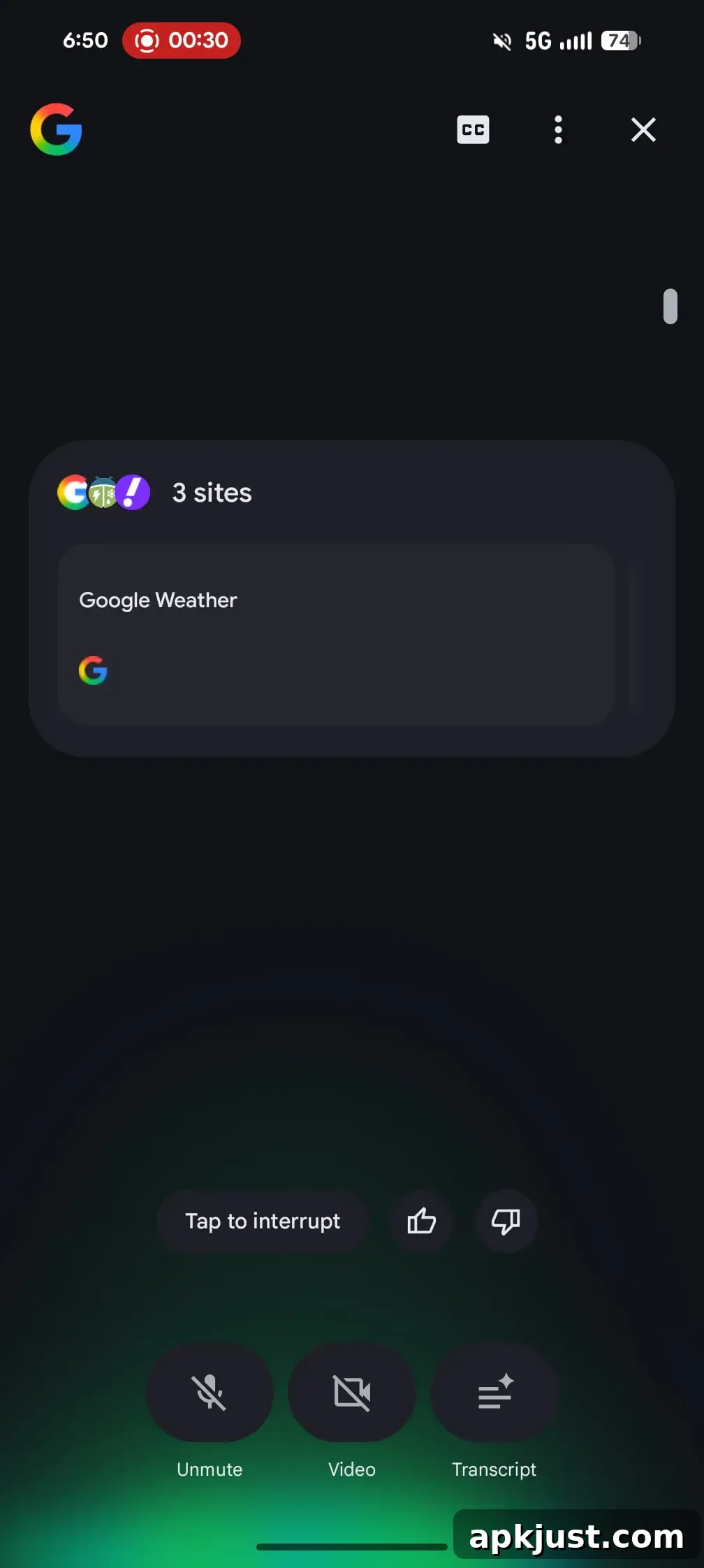 Search Live redesign screenshot 3