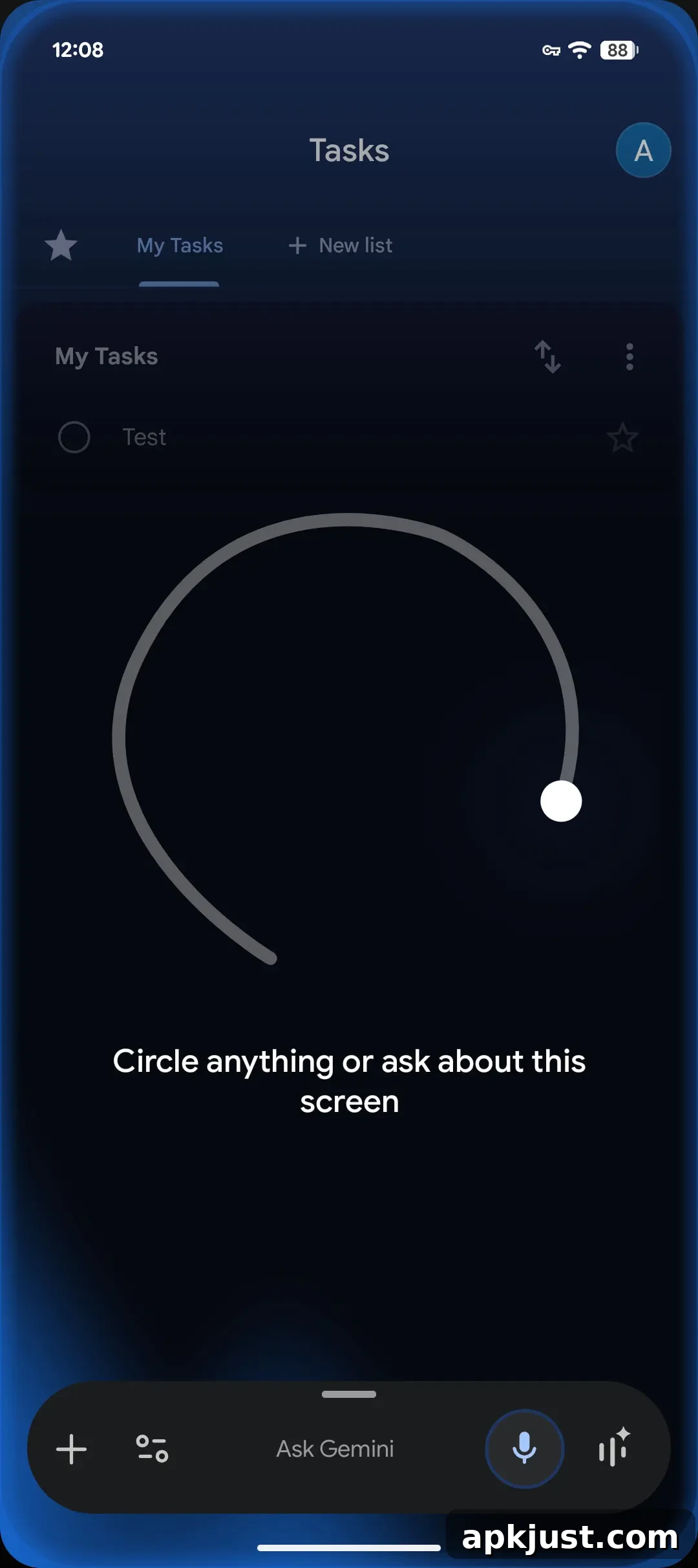 Gemini overlay showing circle select