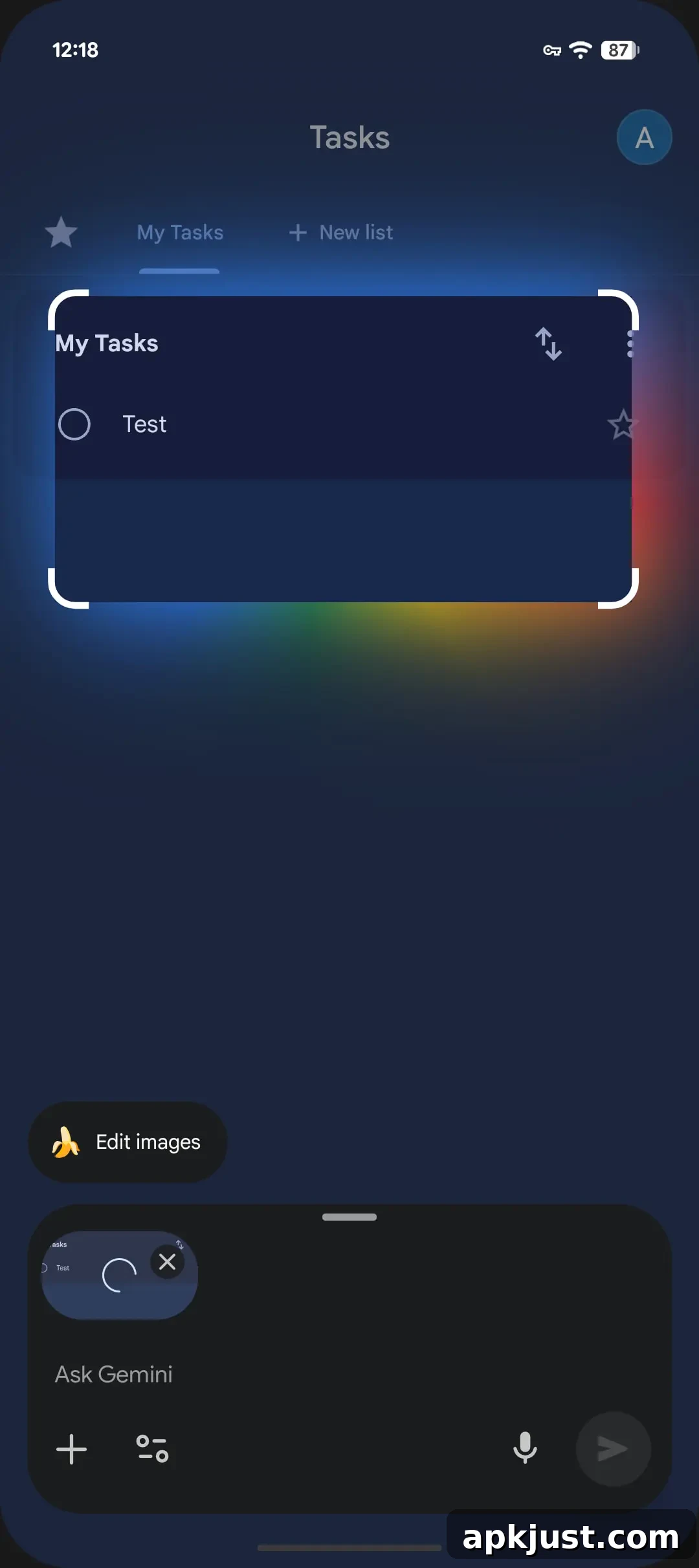Refining selection with drag handles in Gemini overlay