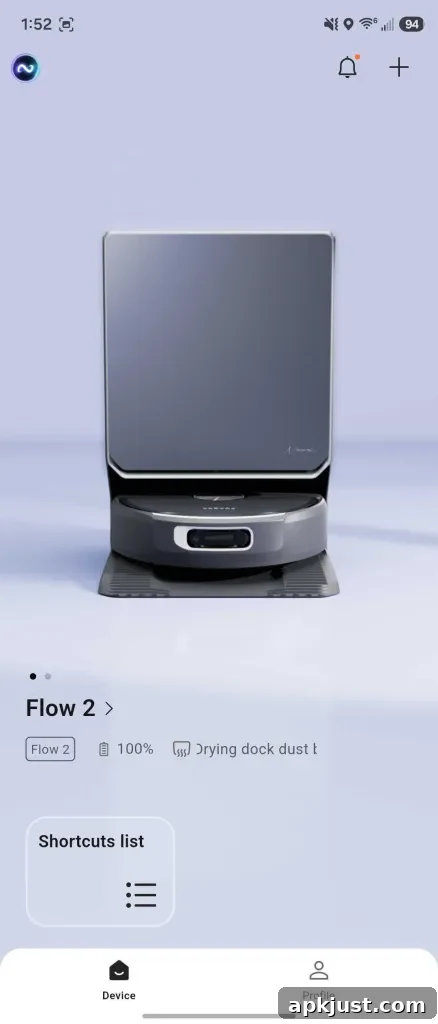 Narwal Flow 2 app map