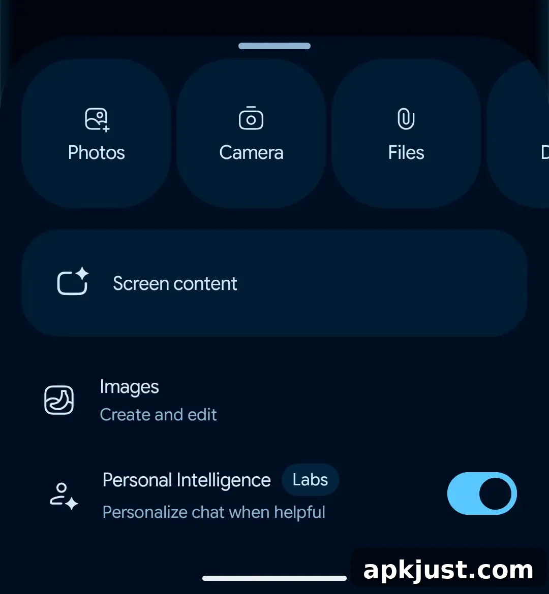 Gemini overlay screen content in carousel