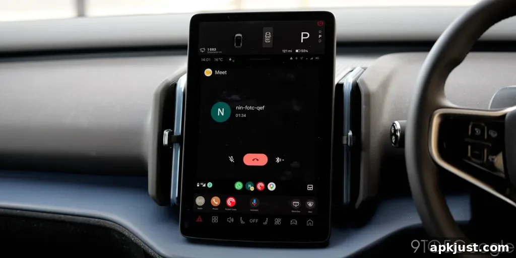 Google Meet Android Auto call screen