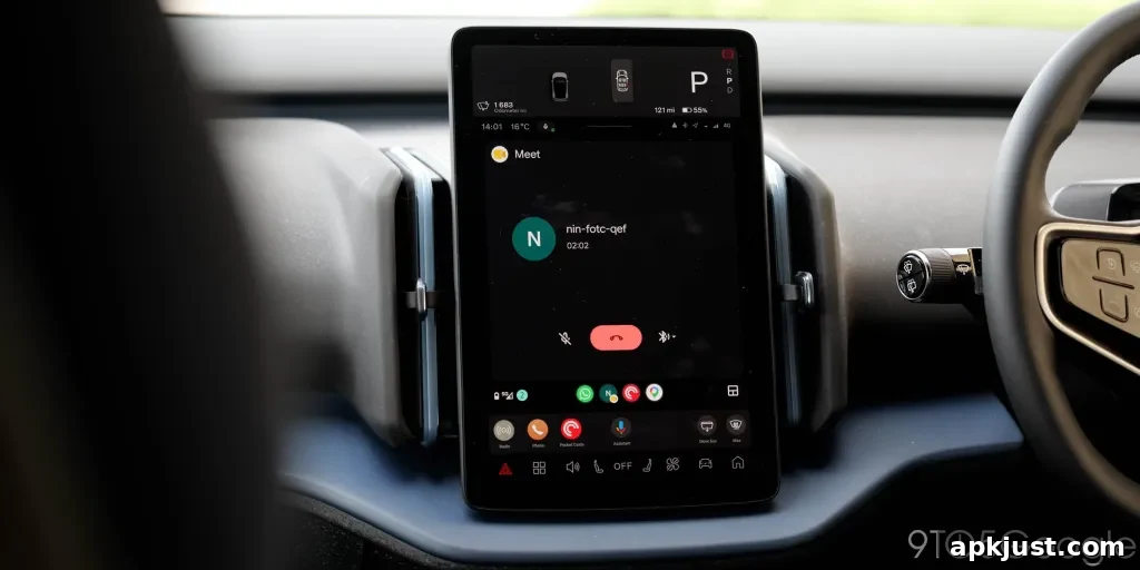 Google Meet Android Auto call screen