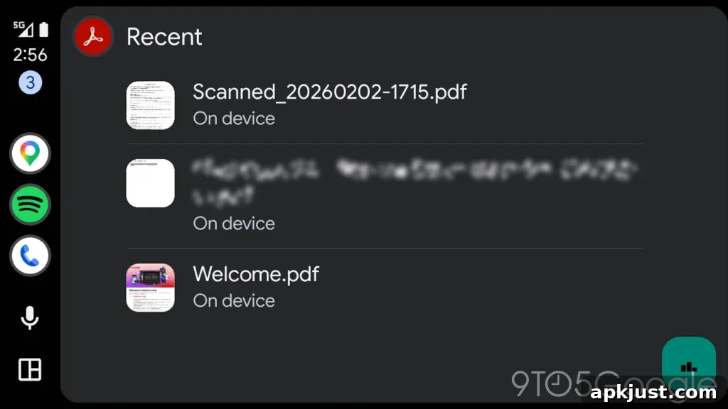 Adobe Acrobat on Android Auto screenshot 2
