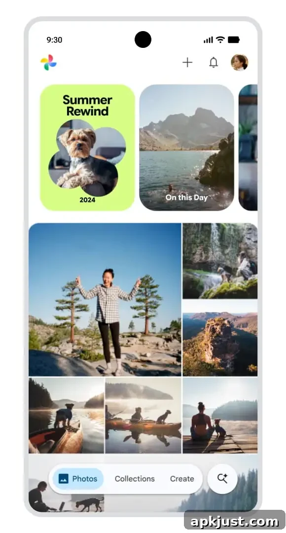 Google Photos floating toolbar example 1