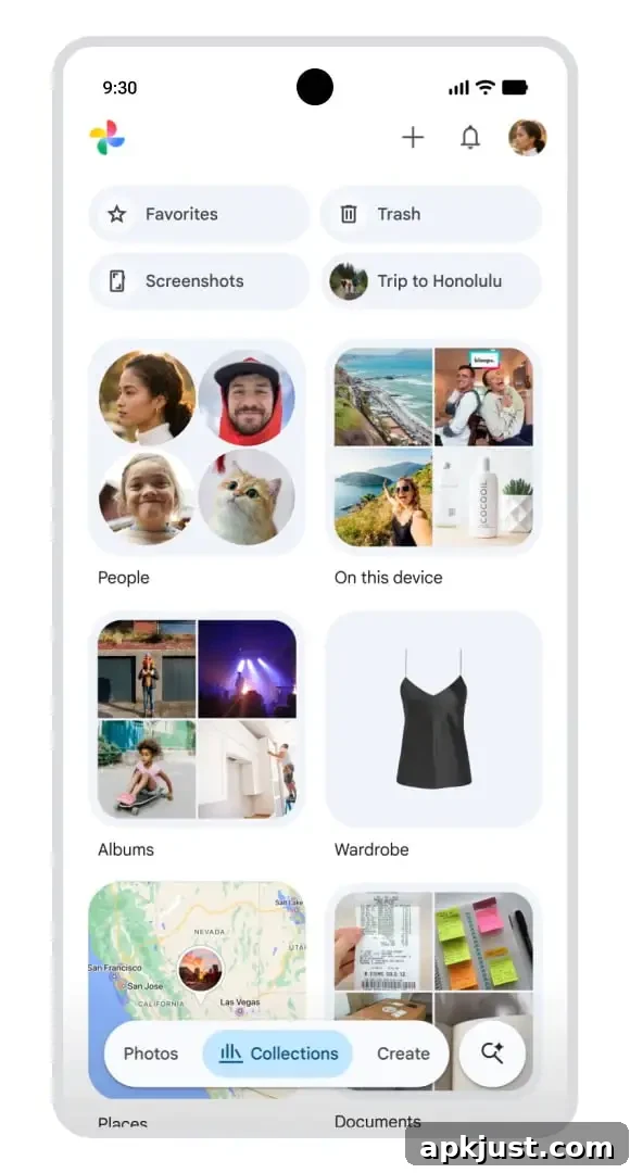 Google Photos floating toolbar example 2