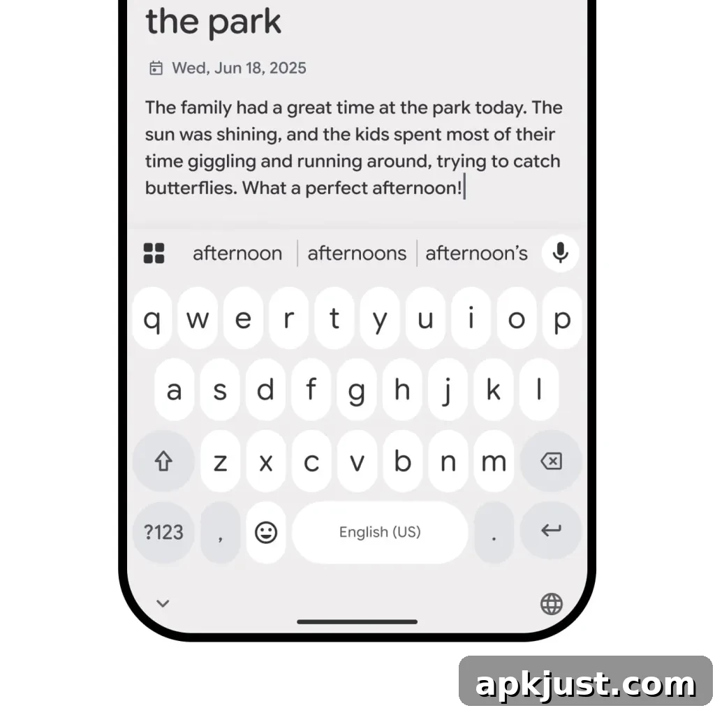 Gboard pill-shaped keys example 1