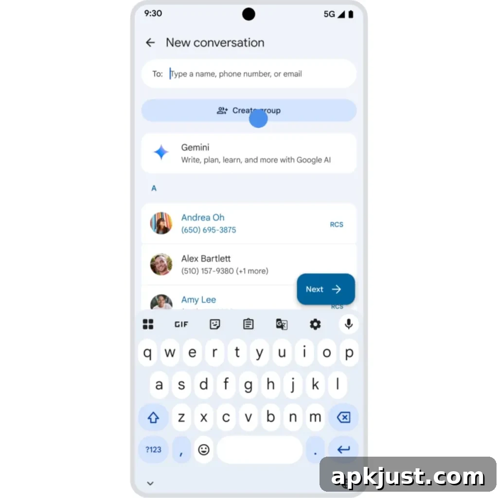 Gboard pill-shaped keys example 3