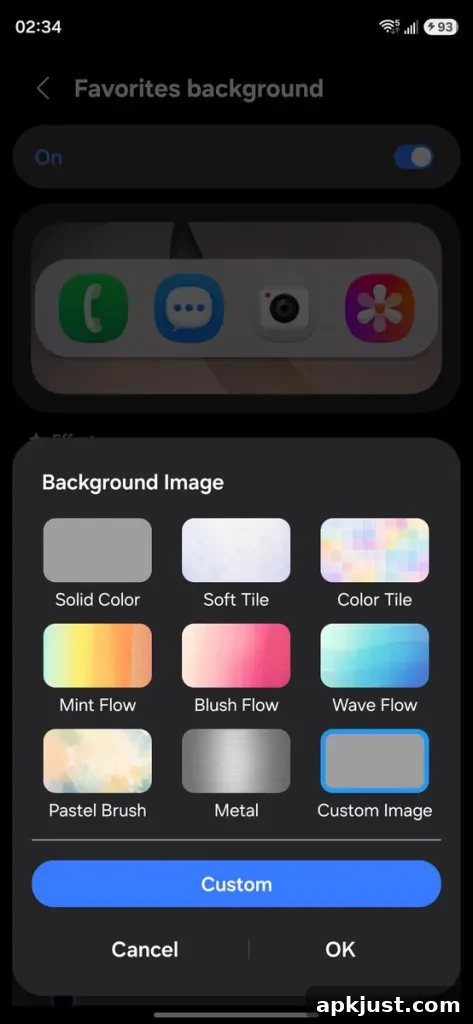 One UI 9 Home Up dock customization preview 2