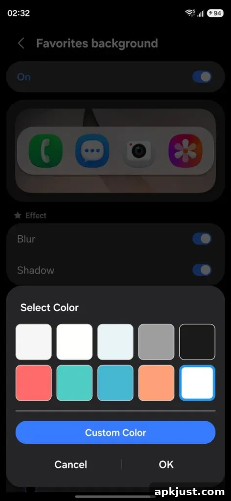 One UI 9 Home Up dock customization preview 3