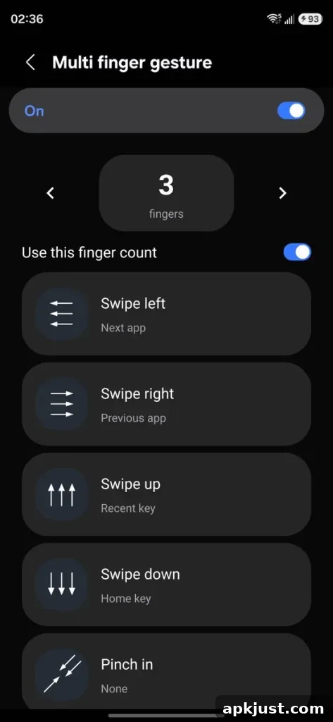One UI 9 multi-finger gesture preview 1