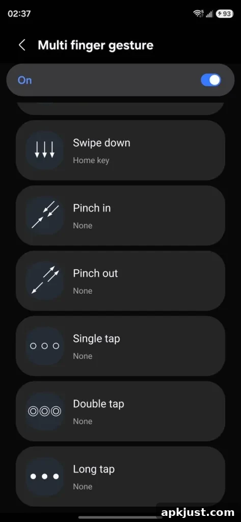 One UI 9 multi-finger gesture preview 2
