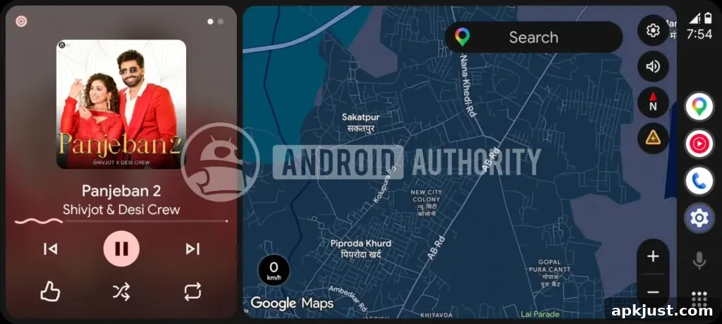 Android Auto media player mockup 1