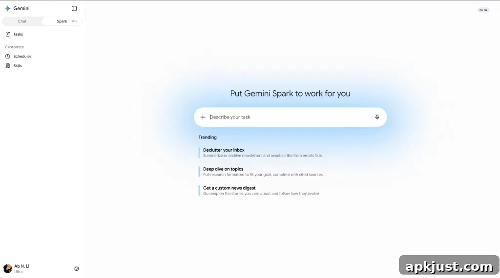 Gemini Spark interface screenshot 1