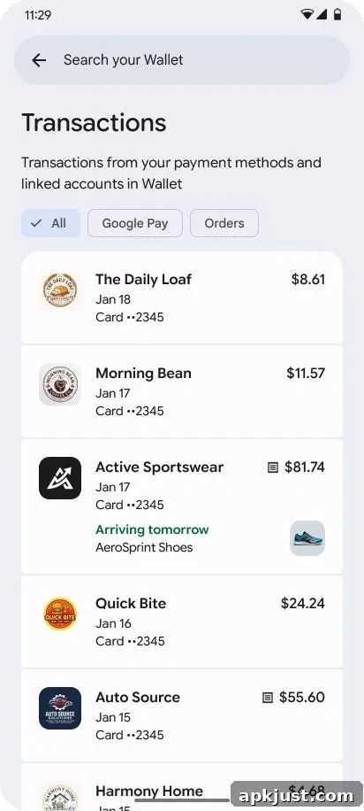 Google Wallet order tracking screenshot 3