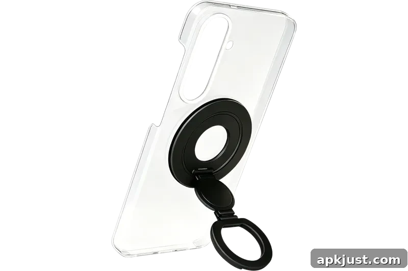 Samsung magnetic accessories displayed with phone