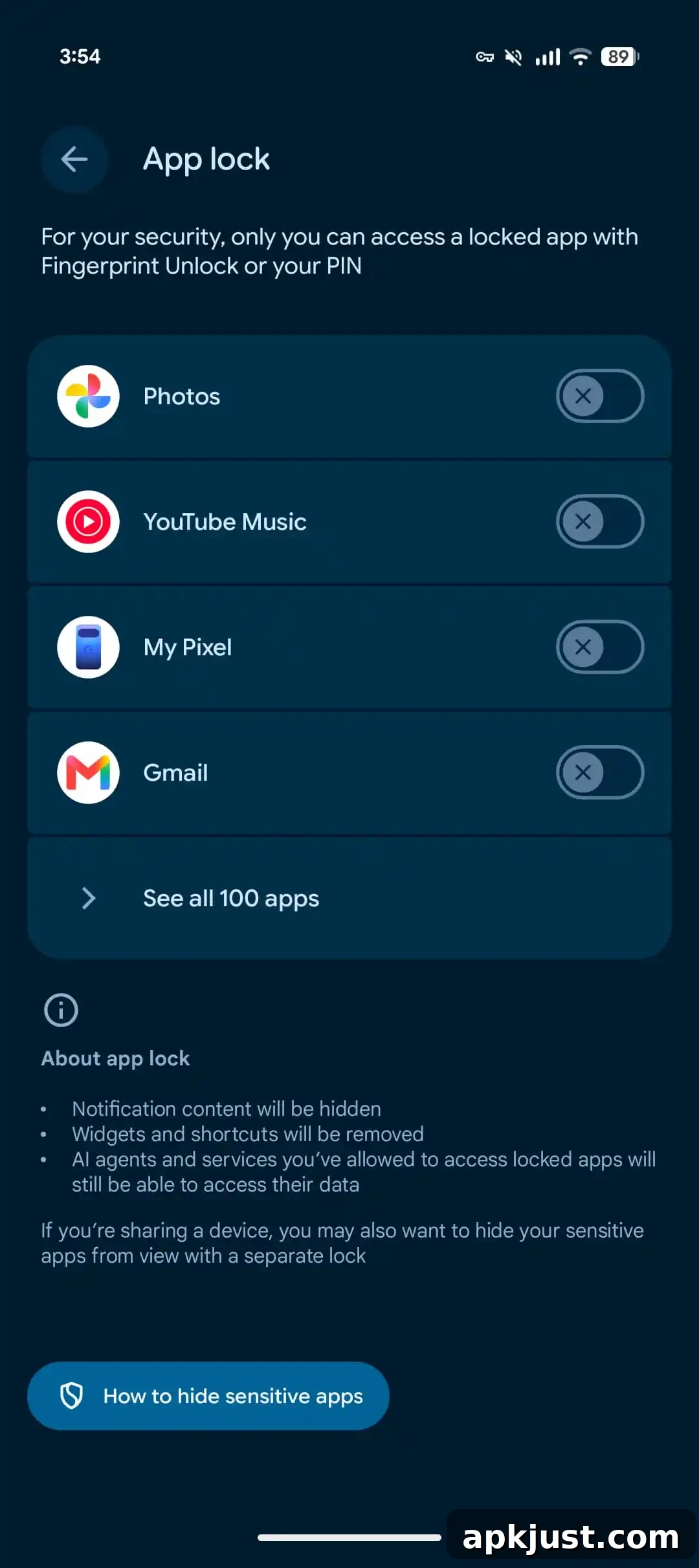 Android 17 QPR2 App Lock screenshot 4
