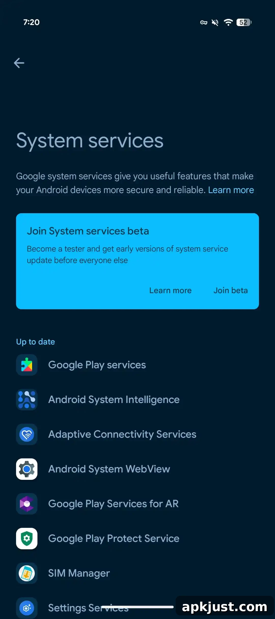 Android Pulse system services screenshot 1