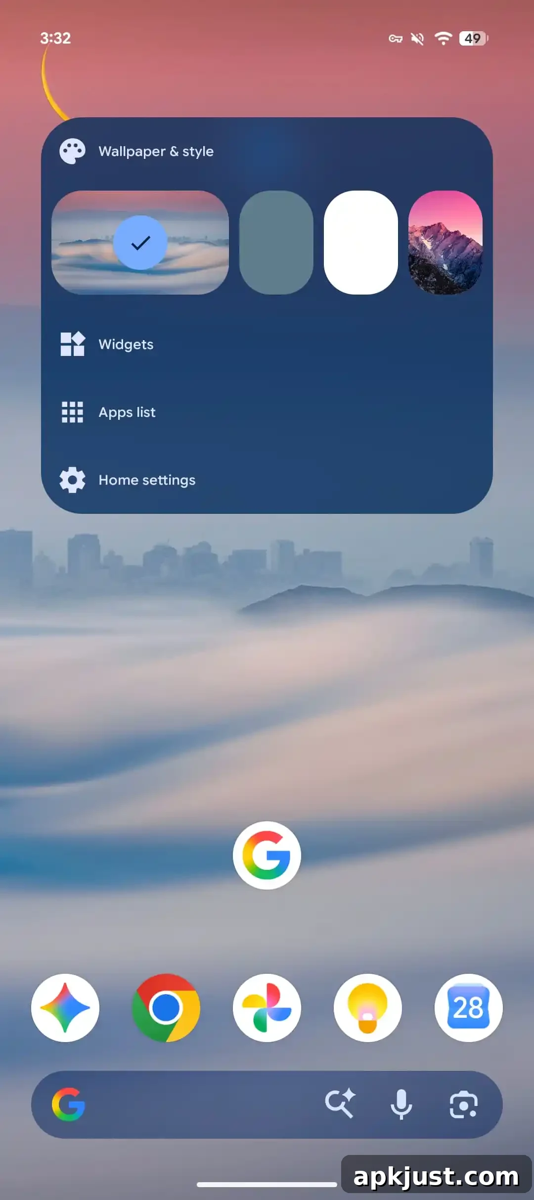 Long press menu - Beta 3