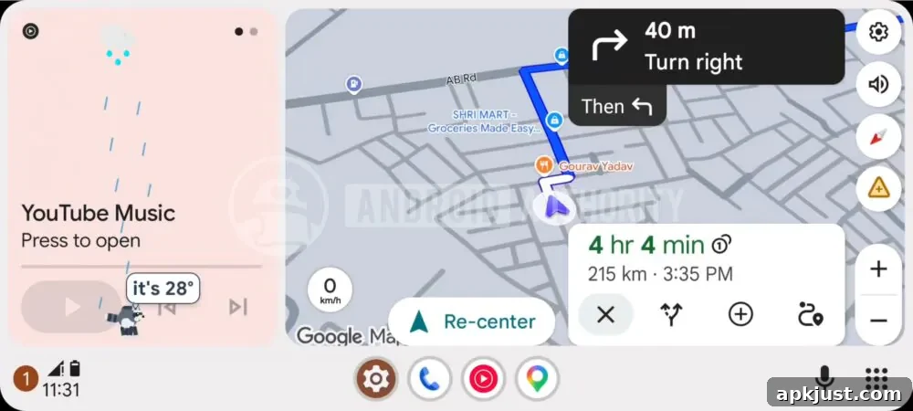 Jimothy weather concept in Android Auto